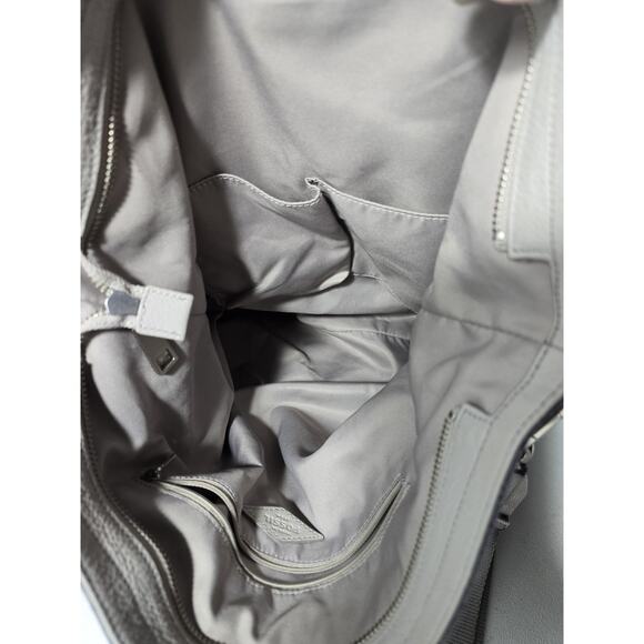 FOSSIL Maya Gray Denim Hobo Shoulder Bag Purse Pebbled Leather Fabric - Picture 14 of 16